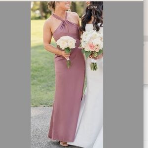 Azazie Keyhole Halter Dress Amethyst